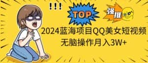 （10862期）2024蓝海项目QQ美女短视频无脑操作月入3W+-优优云创