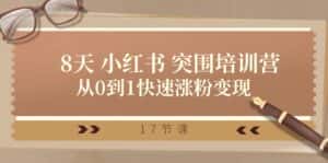 28天小红书突围培训营，从0到1快速涨粉变现（17节课）-优优云创