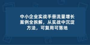 中小企业实操手册-流量增长案例拆解，从实操中沉淀方法，可复用可落地-优优云创