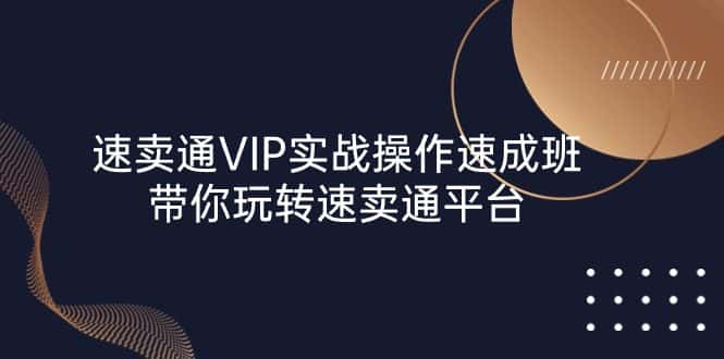 (10935期)速卖通 VIP实战操作-速成班,带你玩转速卖通平台(23节)-副业吧