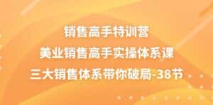 （10939期）销售-高手特训营，美业-销售高手实操体系课，三大销售体系带你破局-38节-副业吧