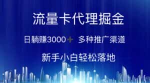 （10952期）流量卡代理掘金 日躺赚3000+ 多种推广渠道 新手小白轻松落地-优优云创