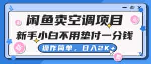 （10961期）闲鱼卖空调项目，新手小白一分钱都不用垫付，操作极其简单，日入2K+-优优云创