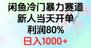 （10985期）2024闲鱼冷门暴力赛道，新人当天开单，利润80%，日入1000+-副业吧