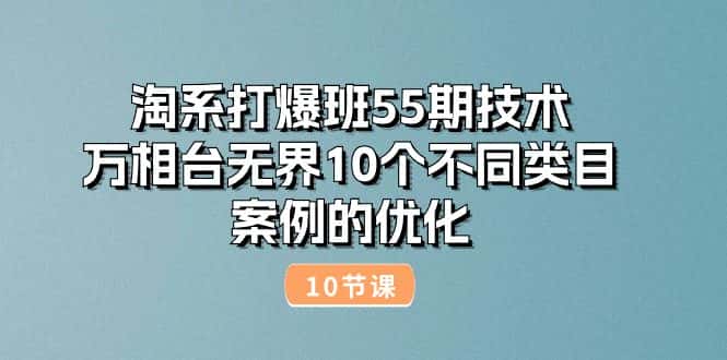 (10996期)淘系打爆班55期技术:万相台无界10个不同类目案例的优化(10节)-优优云创网