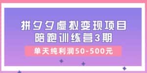 黄岛主《拼夕夕虚拟变现项目陪跑训练营3期》单天纯利润50-500元-优优云创