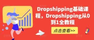 Dropshipping基础课程，Dropshipping从0到1全教程-优优云创