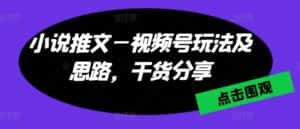 小说推文—视频号玩法及思路，干货分享-优优云创