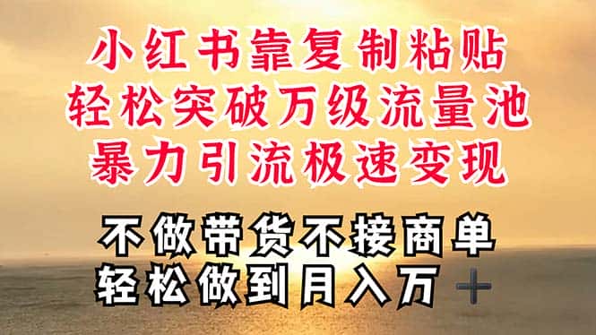 （11139期）深层揭秘小红书，靠复制粘贴，一周突破万级流量池，无脑搬运，暴力引流…-优优云创