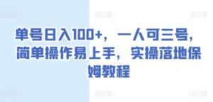单号日入100+，一人可三号，简单操作易上手，实操落地保姆教程-优优云创