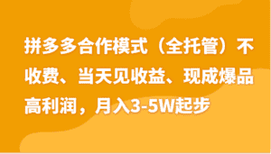 最新拼多多模式日入4K+两天销量过百单，无学费、老运营代操作、小白福利-优优云创