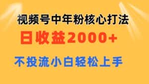 （11205期）视频号中年粉核心玩法 日收益2000+ 不投流小白轻松上手-优优云创