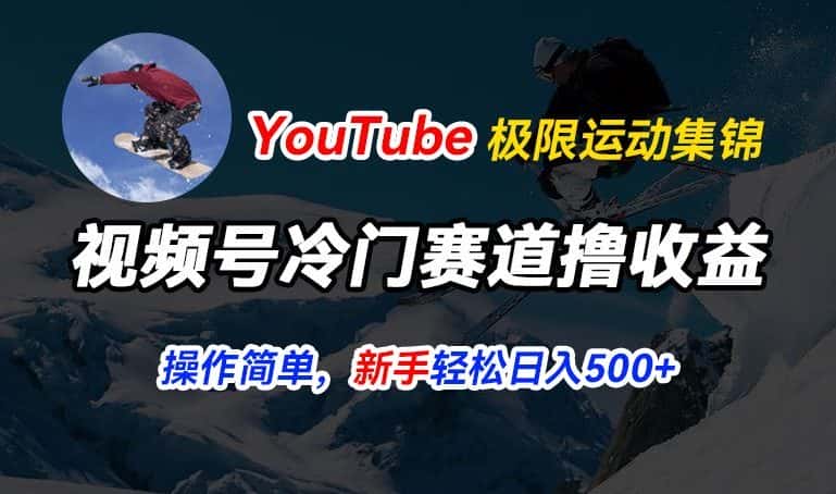 视频号冷门赛道撸收益，YouTube搬运极限运动集锦，暴力起号，操作简单流量高，轻松日入5张-优优云创