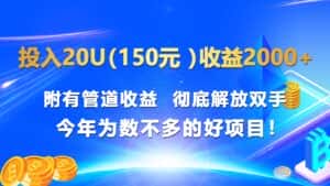 投入20u（150元 ）收益2000+ 附有管道收益  彻底解放双手  今年为数不多的好项目！-优优云创