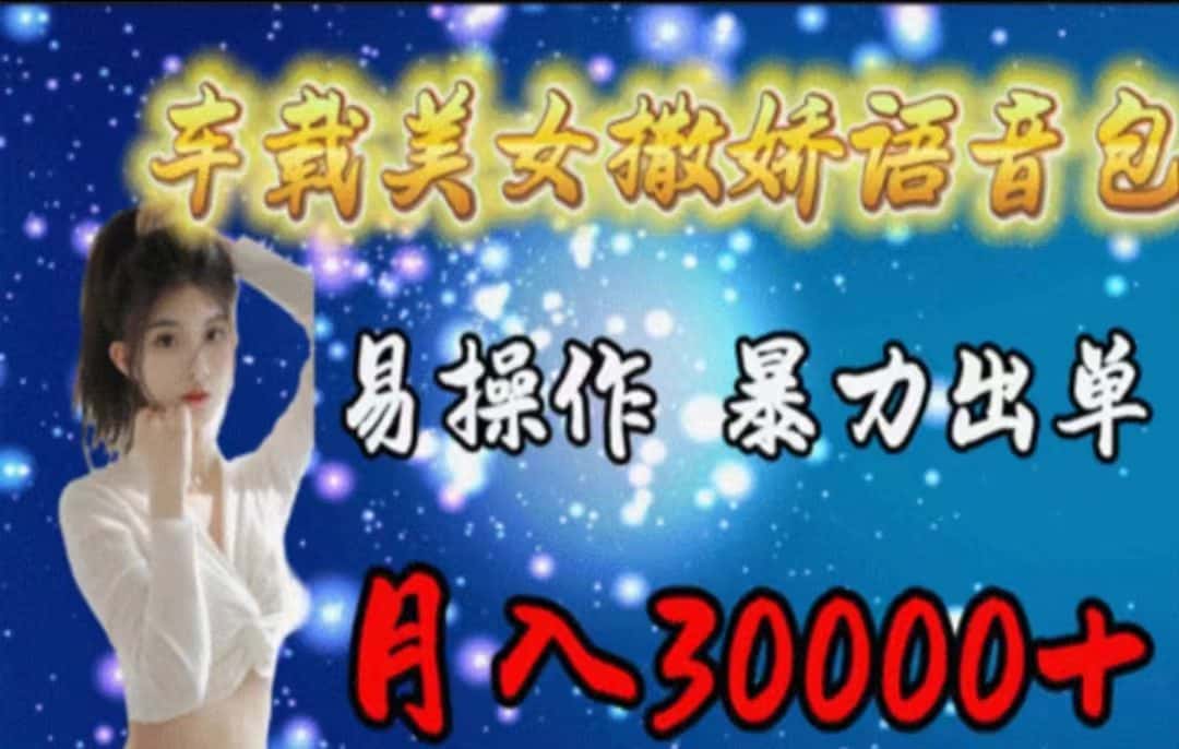 （11249期）车载美女撒娇语音包，执行就出单，月入3000＋，小白看完课程就能马上实操-副业吧