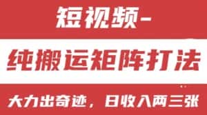 短视频分成计划，纯搬运矩阵打法，大力出奇迹，小白无脑上手，日收入两三张-优优云创