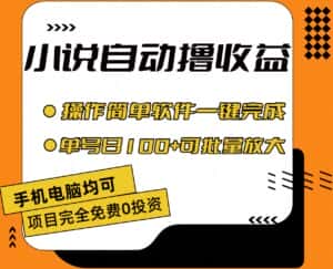 （11359期）小说全自动撸收益，操作简单，单号日入100+可批量放大-优优云创网