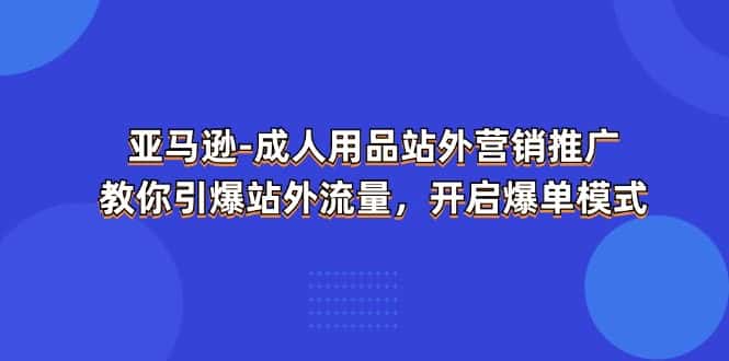 （11398期）亚马逊-成人用品 站外营销推广  教你引爆站外流量，开启爆单模式-优优云创