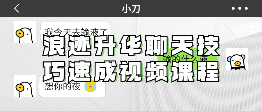 浪迹升华聊天技巧速成视频课程-副业吧