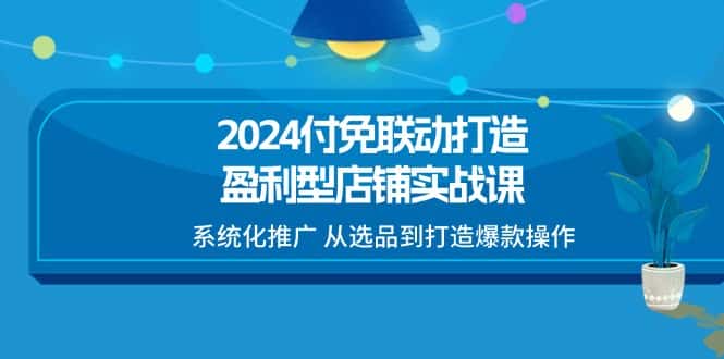 （11458期）2024付免联动-打造盈利型店铺实战课，系统化推广 从选品到打造爆款操作-优优云创