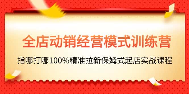 （11460期）全店动销-经营模式训练营，指哪打哪100%精准拉新保姆式起店实战课程-优优云创