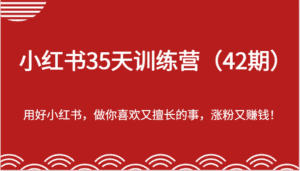 小红书35天训练营（42期）-用好小红书，做你喜欢又擅长的事，涨粉又赚钱！-优优云创