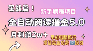(11578期)小说全自动阅读撸金5.0 操作简单 可批量操作 零门槛!小白无脑上手月入2w+-副业吧
