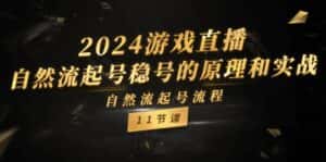 2024游戏直播自然流起号稳号的原理和实战，自然流起号流程（11节）-优优云创