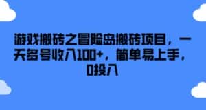 游戏搬砖之冒险岛搬砖项目，一天多号收入100+，简单易上手，0投入-优优云创