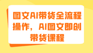 图文AI带货全流程操作，AI图文即创带货课程（9节）-优优云创