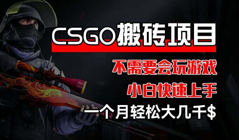 CSGO 装备搬砖项目,操作简单,不需要会玩游戏,小白也能快速上手,一个月轻松大几千-优优云创