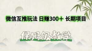 微信互推玩法 日赚300＋长期项目 保姆级教学-优优云创