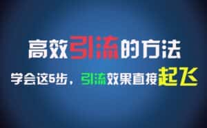 高效引流的方法，可以帮助你日引300+创业粉，一年轻松收入30万，比打工强太多！-优优云创