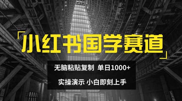 小红书国学赛道，无脑粘贴复制，单日1K，实操演示，小白即刻上手-优优云创网