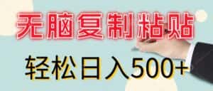（11805期）无脑复制粘贴，小白轻松上手，零成本轻松日入500+-优优云创网