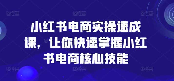 小红书电商实操速成课，让你快速掌握小红书电商核心技能-优优云创
