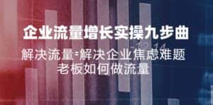 （11822期）企业流量增长实战九步曲，解决流量=解决企业焦虑难题，老板如何做流量-优优云创