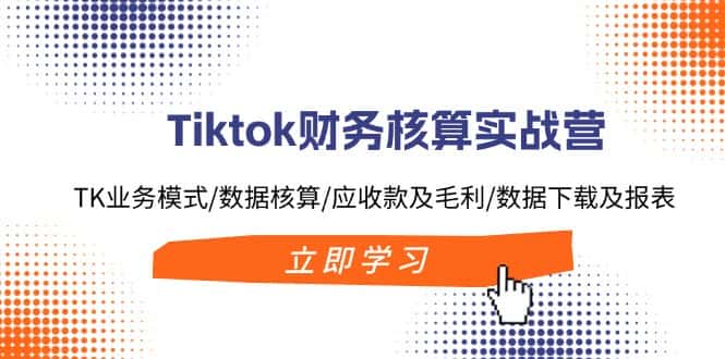 Tiktok财务核算实战营：TK业务模式/数据核算/应收款及毛利/数据下载及报表-优优云创