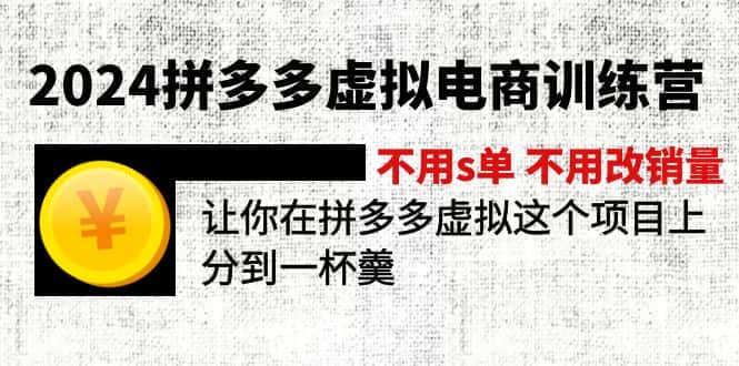（12024期）2024拼多多虚拟电商训练营 不s单 不改销量  做虚拟项目分一杯羹(更新10节)-优优云创