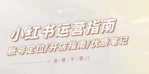 （12042期）小红书运营指南，账号定位/开店指南/优质笔记/没有套路，全是经验-副业吧