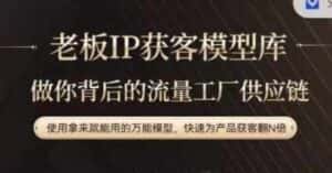 老板IP流量供应链，动作越少，账号越好，使用拿来就能用的万能模型，快速为产品获客翻N倍-优优云创