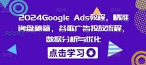 2024Google Ads教程，精准询盘秘籍，谷歌广告投放流程，数据分析与优化-优优云创