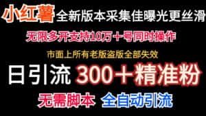 全新版本小红书采集协议＋无限曝光  日引300＋精准粉-副业吧