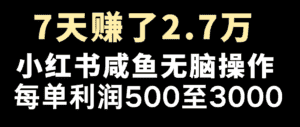 七天赚了2.7万！每单利润最少500+，轻松月入5万+小白有手就行-副业吧