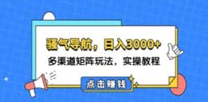（12255期）日入3000+ 骚气导航，多渠道矩阵玩法，实操教程-优优云创