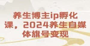 养生博主ip孵化课，2024养生自媒体旗号变现-优优云创