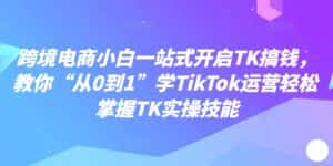 跨境电商小白一站式开启TK搞钱，教你“从0到1”学TikTok运营轻松掌握TK实操技能-优优云创