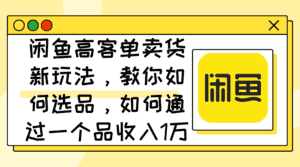 （12387期）闲鱼高客单卖货新玩法，教你如何选品，如何通过一个品收入1万+-优优云创
