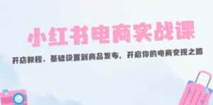 （12367期）小红书电商实战课：开店教程、基础设置到商品发布，开启你的电商变现之路-优优云创