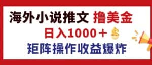 （12333期）最新海外小说推文撸美金，日入1000＋ 蓝海市场，矩阵放大收益爆炸-优优云创
